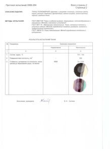 протокол испытаний мебельных тканей от компании ВИК